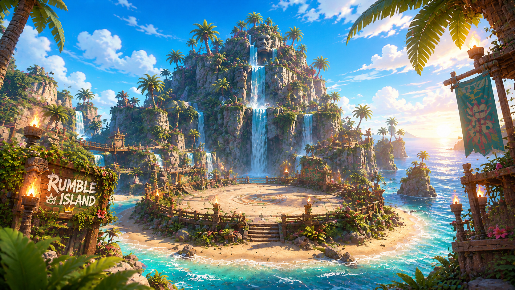 Knockverse tropical island arena